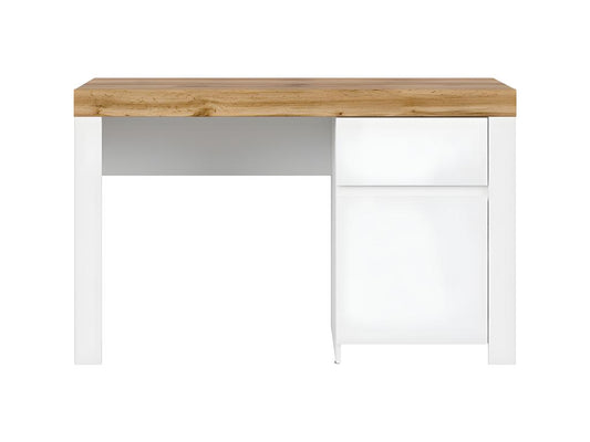 Bureau 1 porte 1 tiroir Vertchez Blanc et Bois