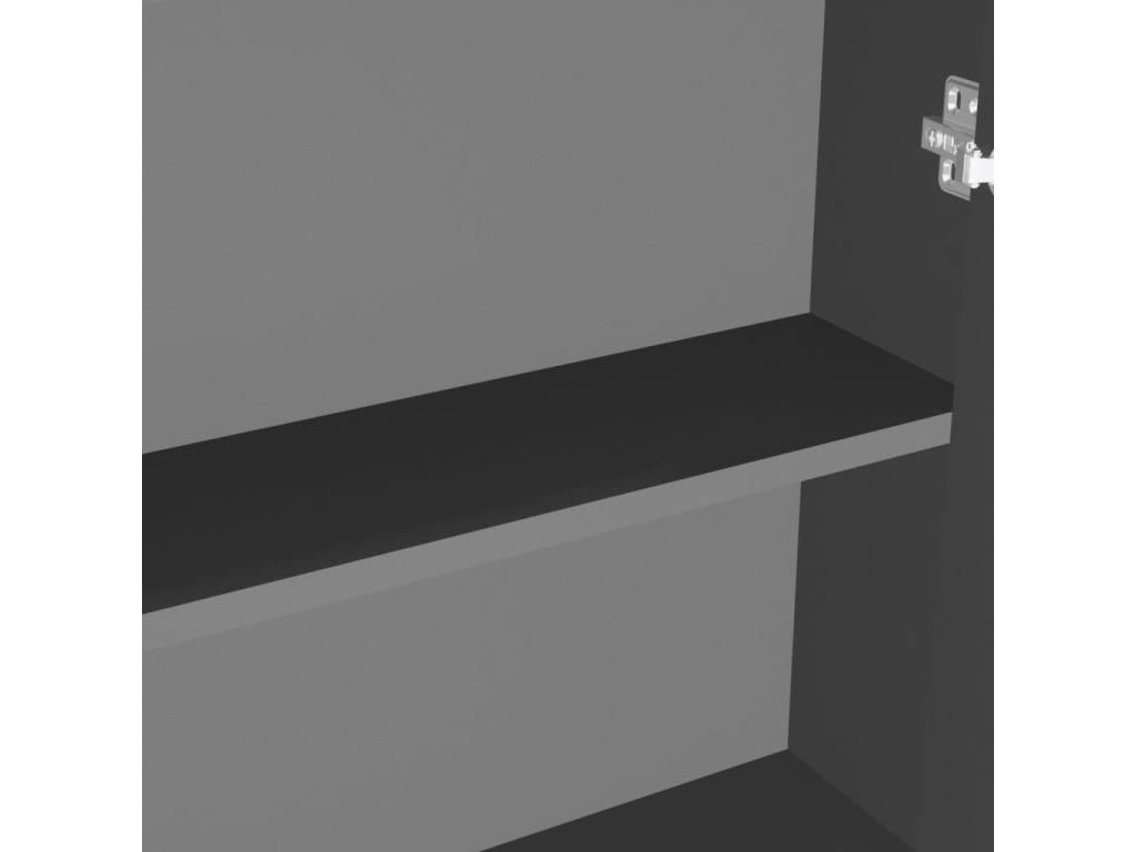 Armoire à miroir de salle de bain 60x15x75 MDF Anthracite