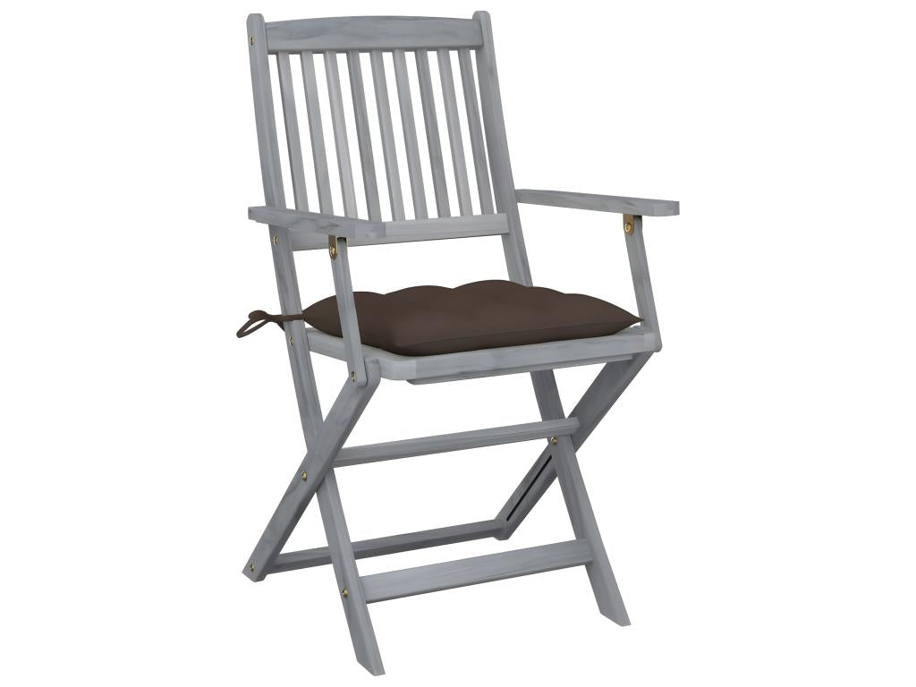 Chaises pliables d'extérieur lot de 2 et coussins Bois d'Vertchez