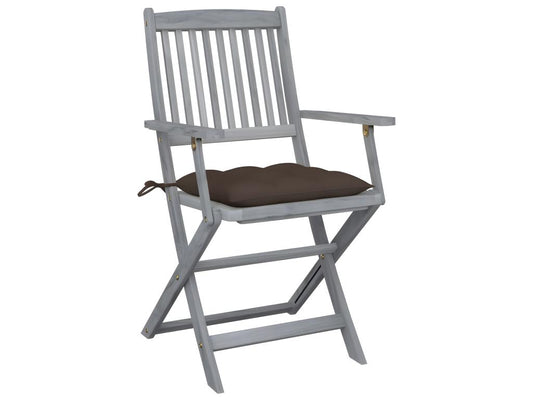 Chaises pliables d'extérieur lot de 2 et coussins Bois d'Vertchez