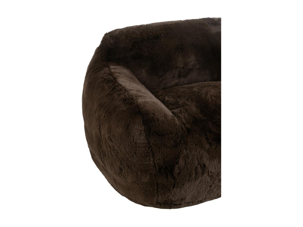 Banquette design Vertchez 152cm - Luxe et douceur avec effet peluche-Couleur Marron Foncé