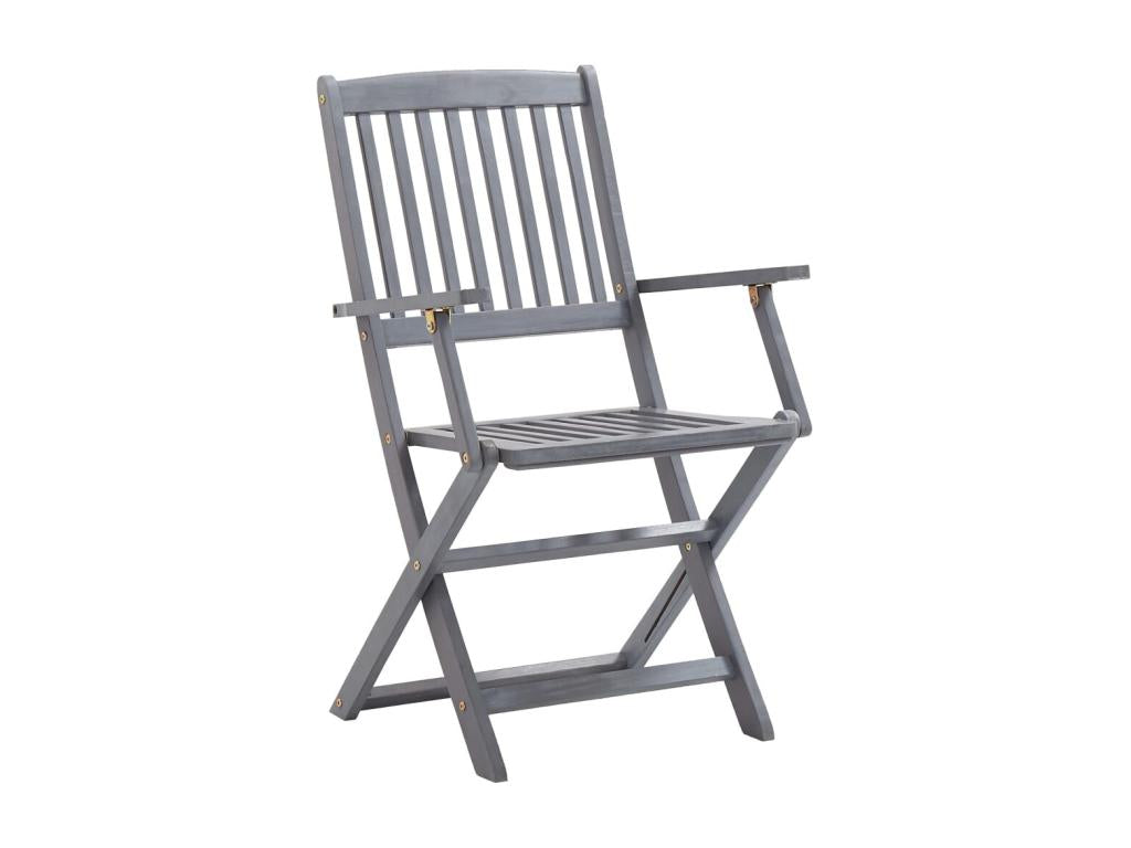 Chaises pliables d'extérieur lot de 8 et coussins Bois d'Vertchez