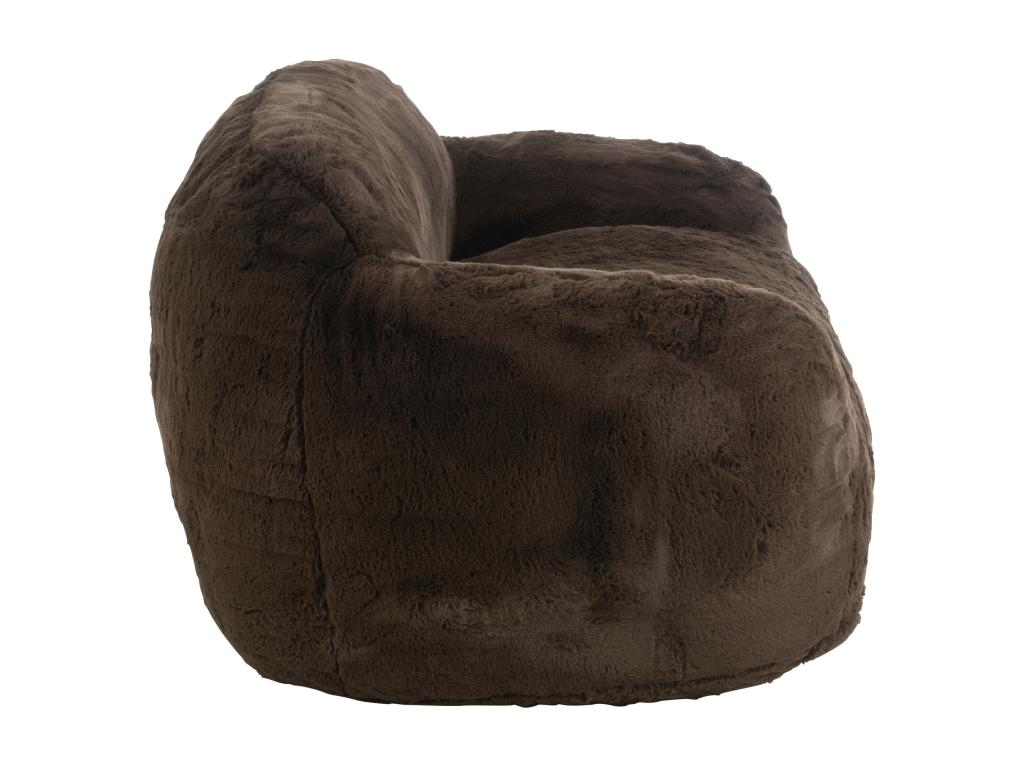 Banquette design Vertchez 152cm - Luxe et douceur avec effet peluche-Couleur Marron Foncé