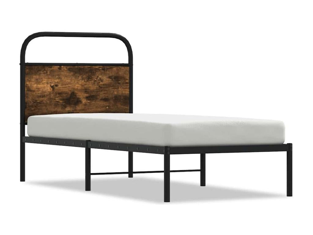 Cadre de lit sans matelas 80x200cm chêne fumé bois d'ingénierie