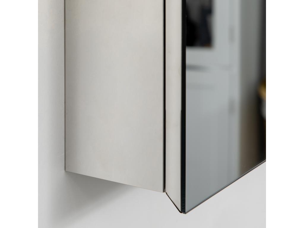 Armoire miroir murale salle de bain toilette dim- 39L x 12l x 60H cm acier inox- verre