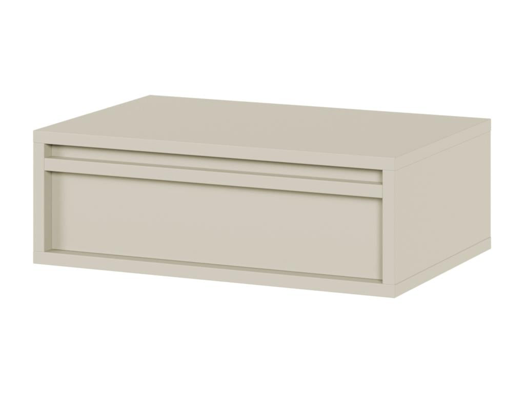 Table de chevet - 50 cm - avec tiroir - suspendu - grège - EVO