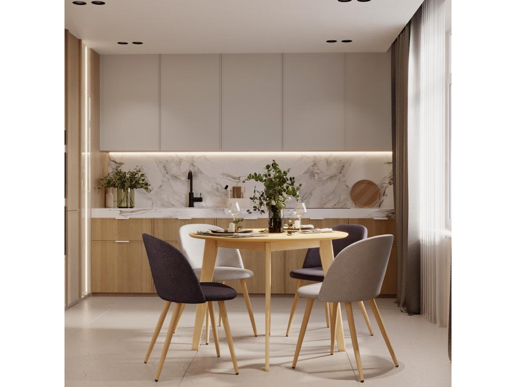 Pack 4 chaises en tissu gris foncé et gris clair - Vertchez