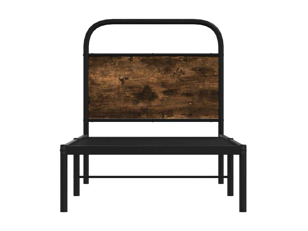 Cadre de lit sans matelas 80x200cm chêne fumé bois d'ingénierie