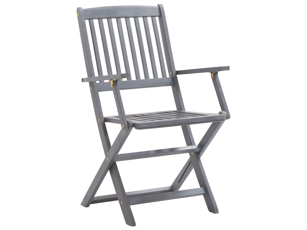 Chaises pliables d'extérieur lot de 2 et coussins Bois d'Vertchez