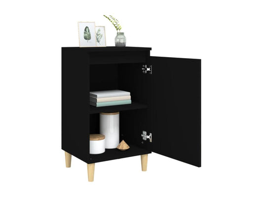 Tables de chevet 2 pièces noir 40x35x70 cm bois d'ingénierie