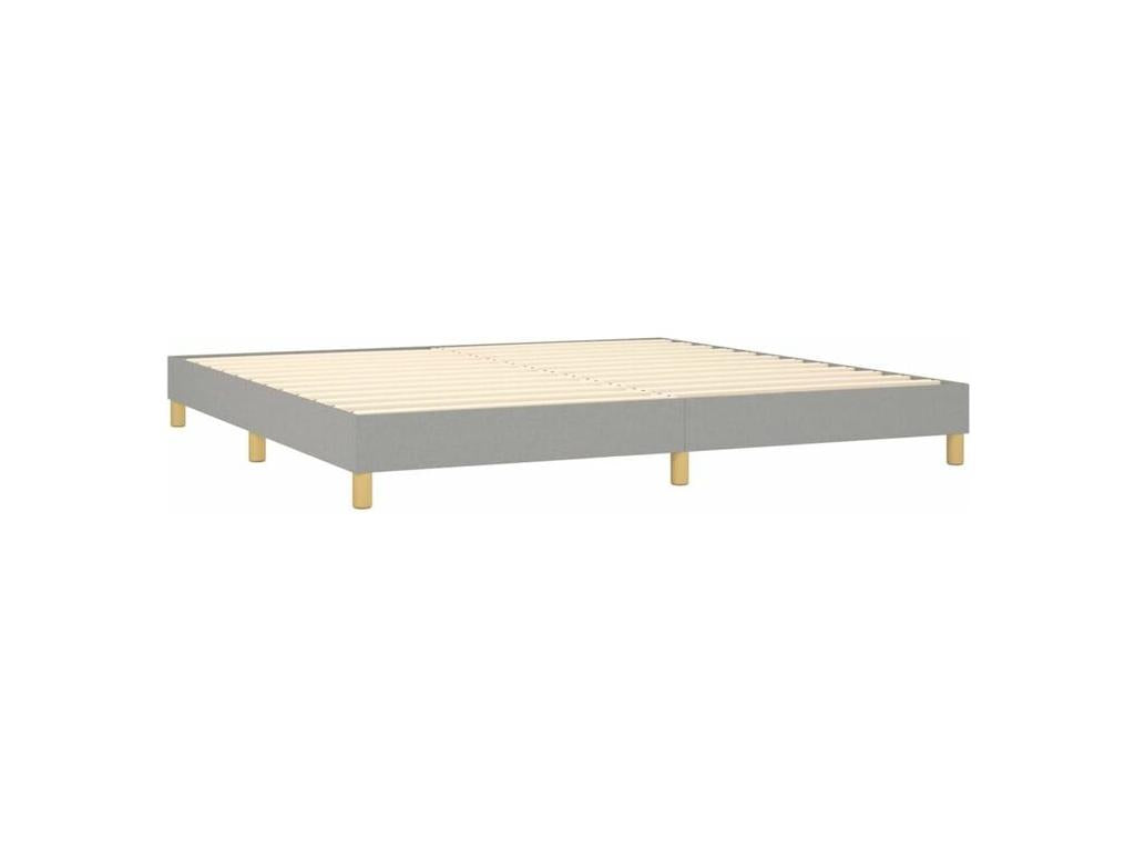 Sommier à Vertchez de lit avec matelas Gris clair 200x200 Tissu