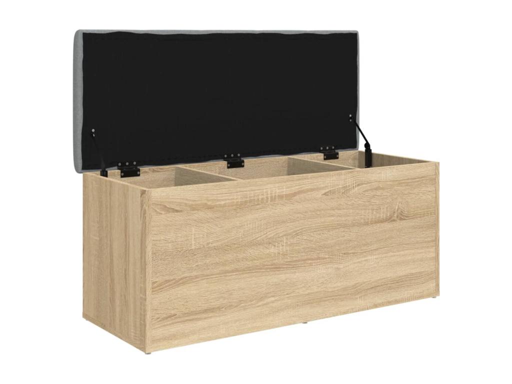 Banc de rangement chêne Vertchez 102x42x45 cm bois d'ingénierie