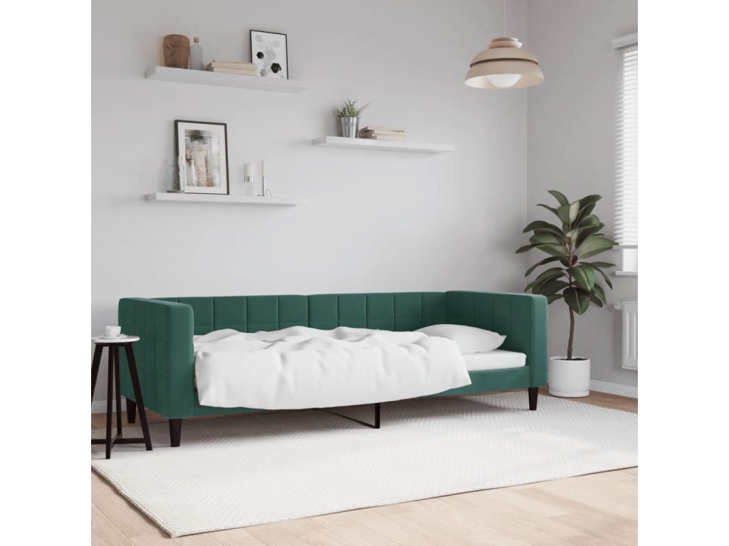 Lit de repos vert foncé 80x200 cm velours