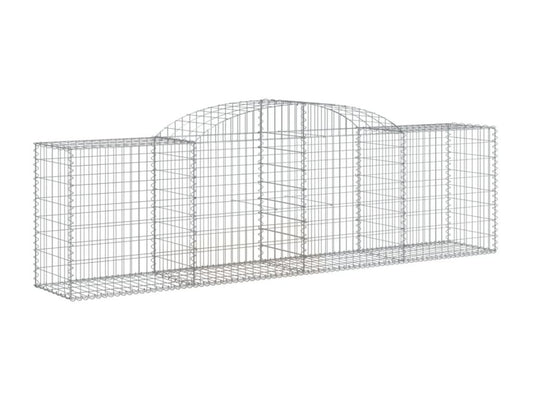 Paniers à gabions arqués 4 pcs 300x50x80-100 fer galvanisé