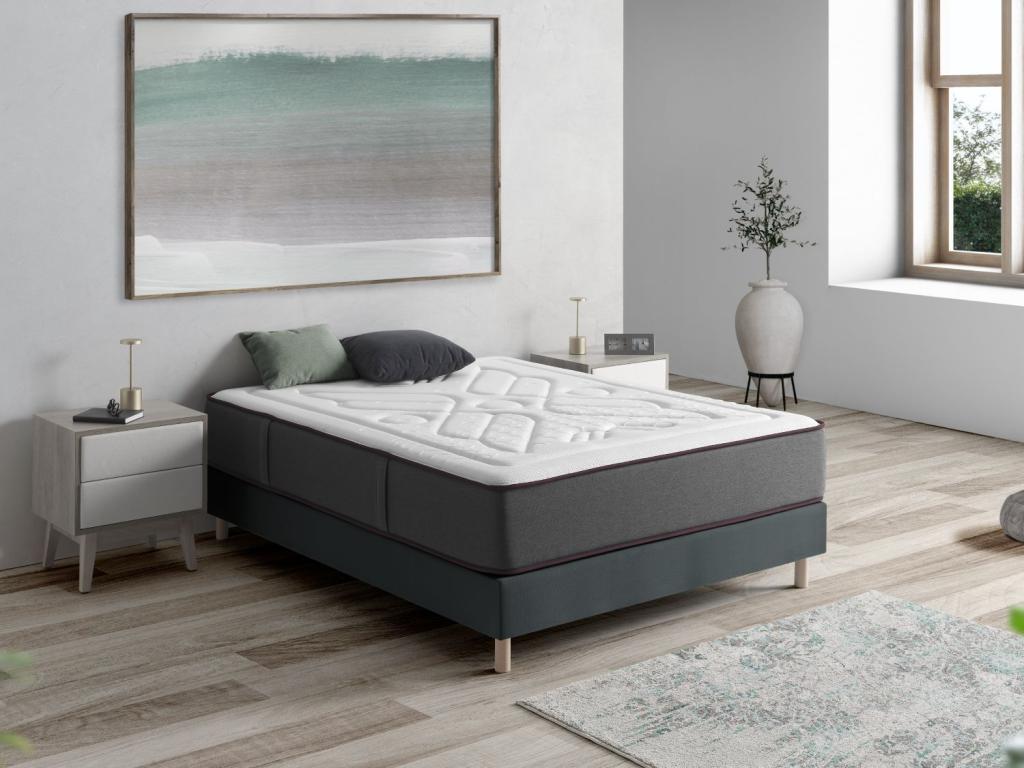 Matelas ressorts ensaches 80x190 Vertchez SPRING Epaisseur 27CM avec mousse a memoire de forme hautement adaptable- Ergonomique