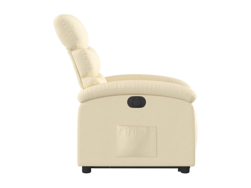 Fauteuil inclinable électrique crème tissu