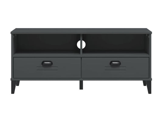 Meuble TV Vertchez gris anthracite bois de pin solide