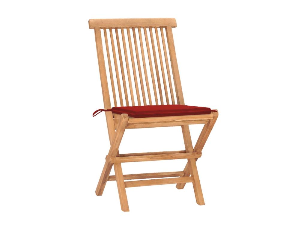 Mobilier à dîner d'extérieur pliable avec coussin 3 pcs Teck 41