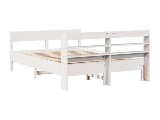 Cadre de lit sans matelas blanc 140x190 cm bois de pin massif