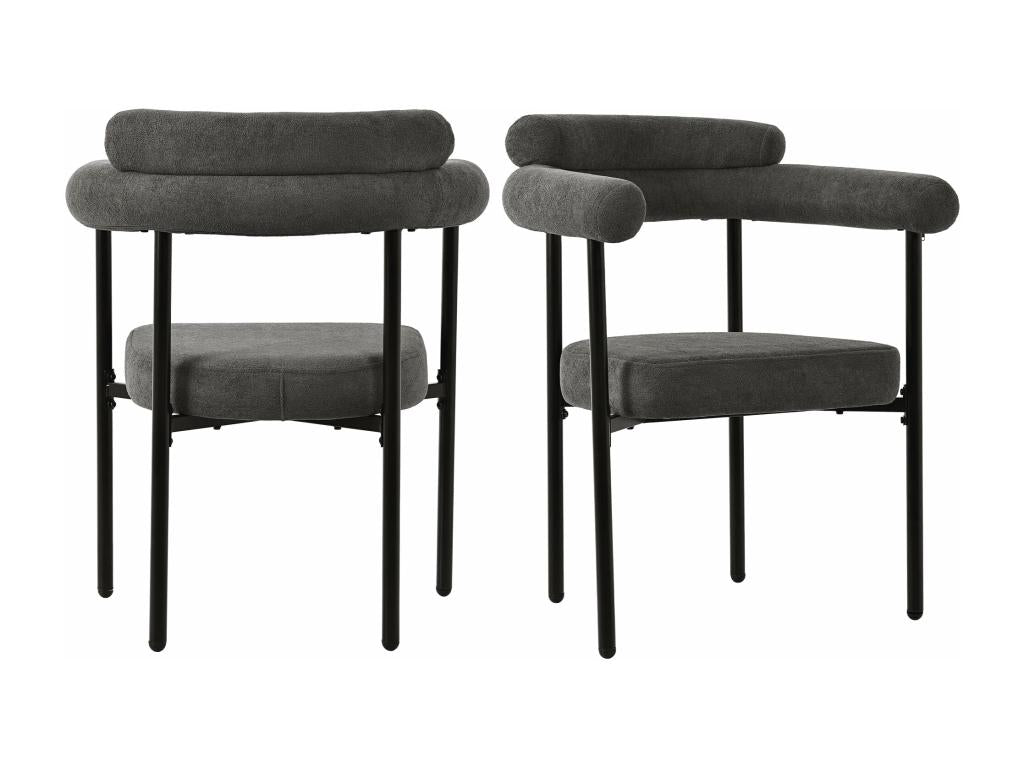 Chaises élégantes en velours gris avec siège à anneaux d70cm×h84cm