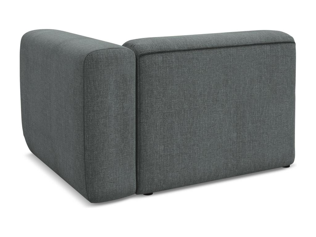 Module avec accoudoirs droit en tissu chenille - graphite - Vertchez