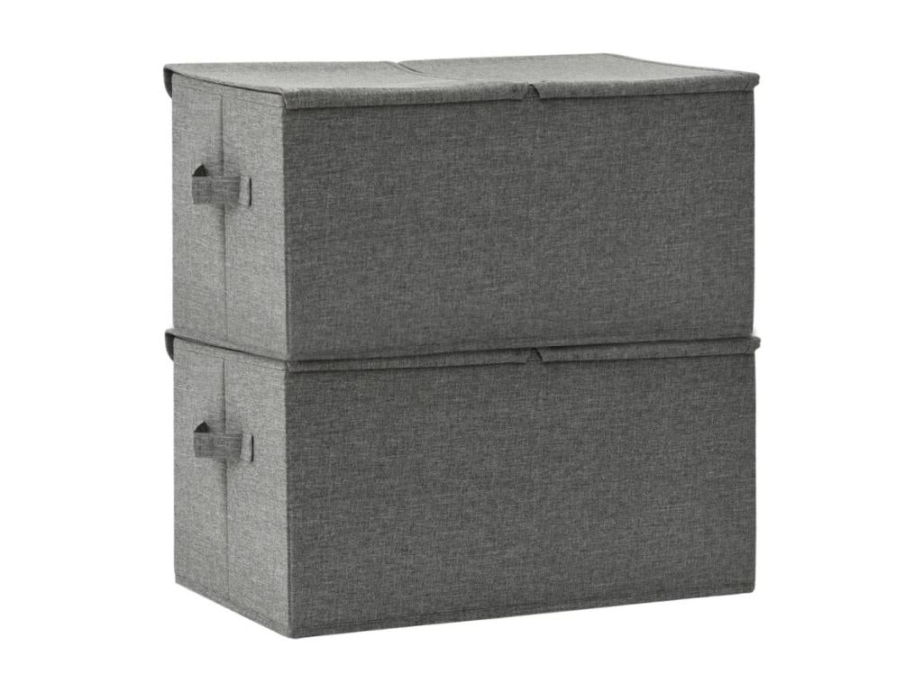 Boîtes de rangement 2 pcs Tissu 50x30x25 cm Anthracite