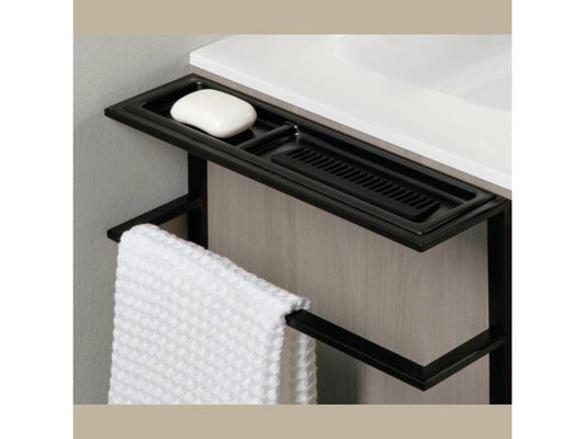 Meuble salle de bain en bois et métal Vertchez fumé sablé 80 cm Gris