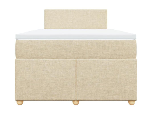 Sommier à Vertchez de lit avec matelas crème 120x190 cm tissu