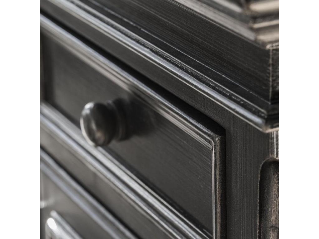 Chevet 1 Tiroir 1 Porte Charnières À Gauche MDF Noir - Harmonie Vertchez