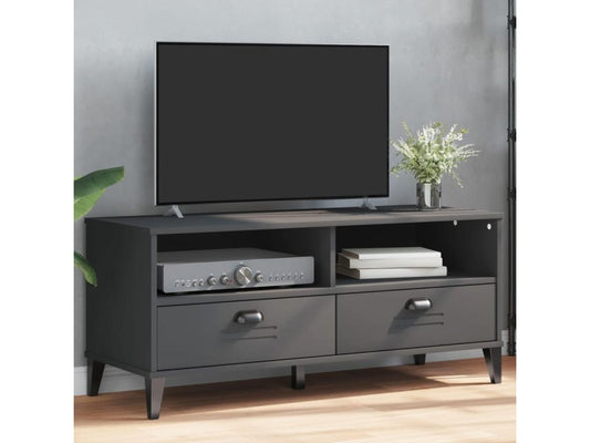 Meuble TV Vertchez gris anthracite bois de pin solide