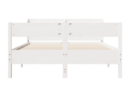Cadre de lit sans matelas blanc 140x190 cm bois de pin massif