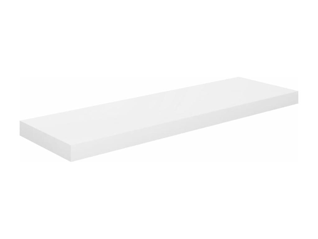 Étagère murale flottante 2 pcs Blanc brillant 80x23.5x3.8cm MDF