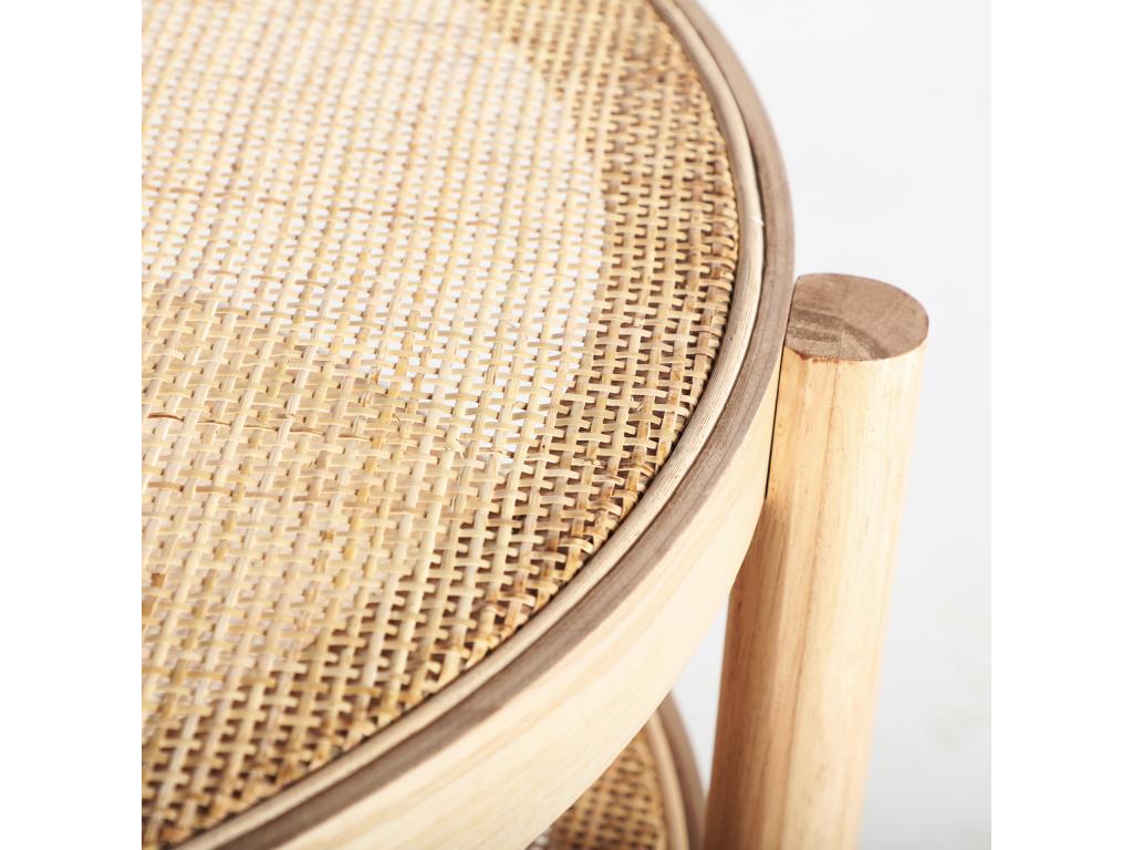 Table basse en bois de frêne marron 77x77x45 cm