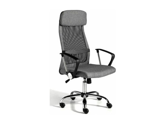 Fauteuil de bureau réglable tissu et pieds en acier gris Vertchez