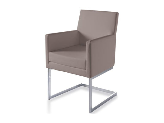 Fauteuil capitonné simili cuir et pieds acier chromé Body-Couleur Vertchez 25 Bordeaux