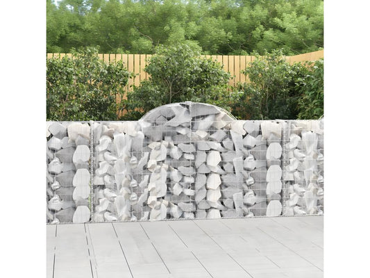 Paniers à gabions arqués 14 pièces 200x30x100/120 cm Fer galvanisé