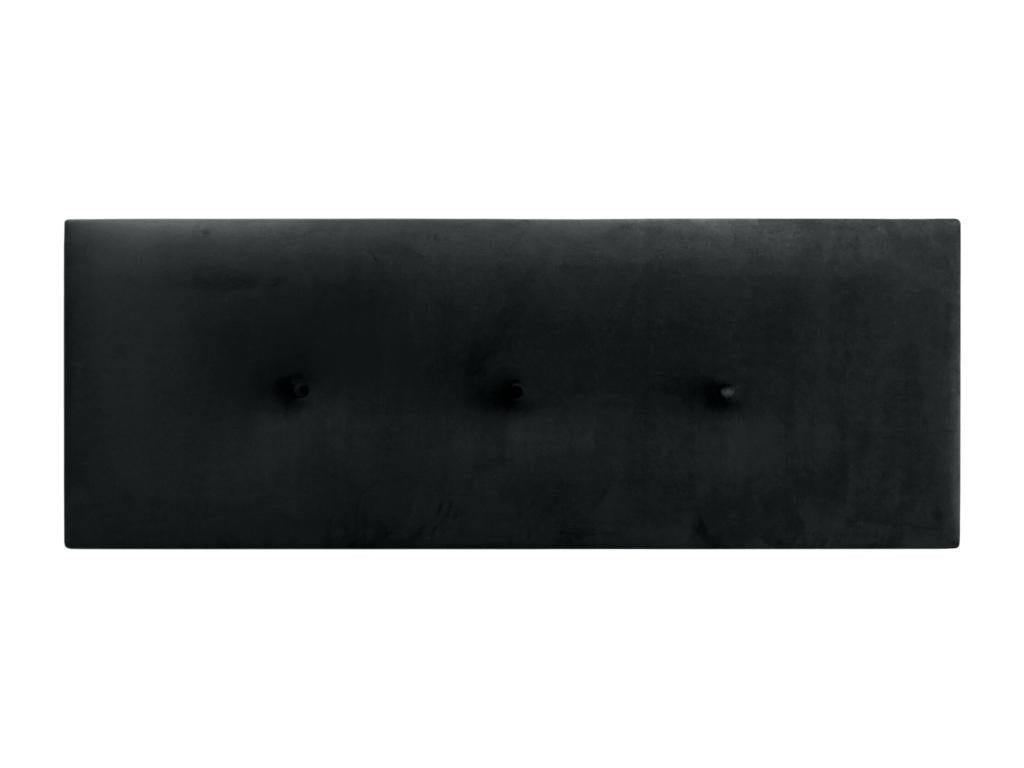 Vertchez Tête de Lit Velours Lisse avec Boutons 135x50 Lits 120/135/140 - Noir