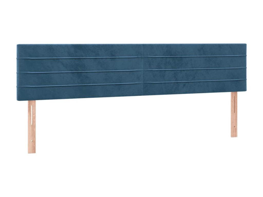 Lit à sommier tapissier et matelas Bleu foncé 200x200cm Velours