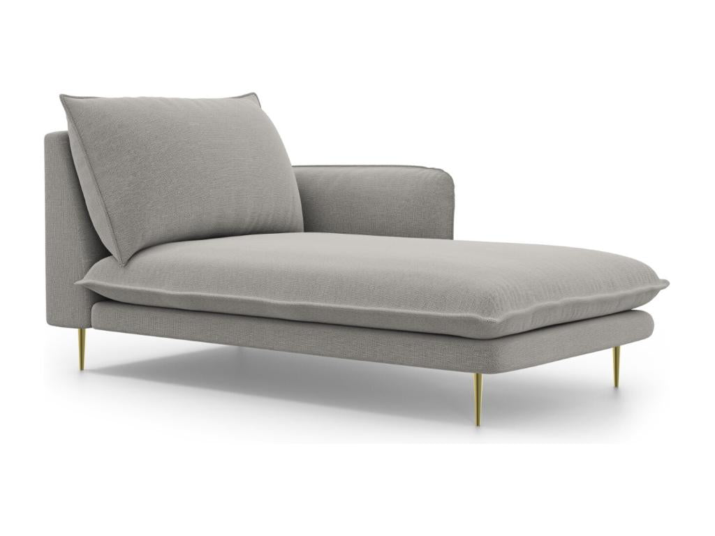 Vertchez - Méridienne droite Vertchez en tissu structurel gris clair - 170x110x95cm