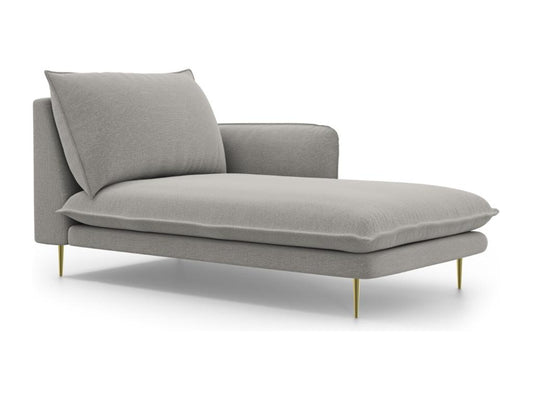 Vertchez - Méridienne droite Vertchez en tissu structurel gris clair - 170x110x95cm