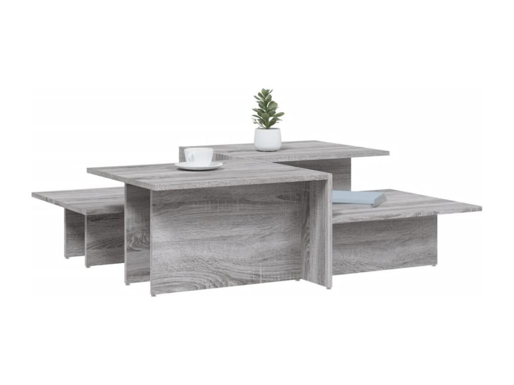 Tables basses 2 pcs Vertchez gris Bois d'ingénierie
