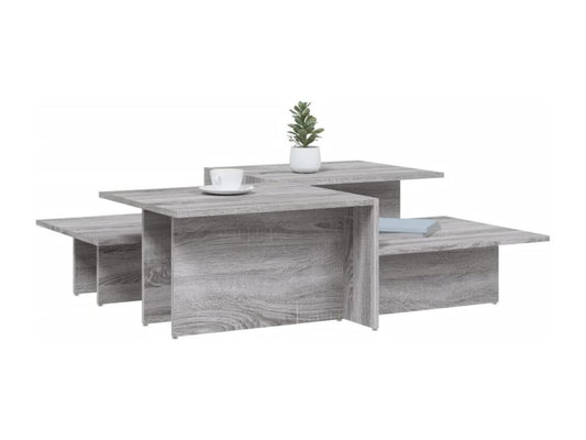 Tables basses 2 pcs Vertchez gris Bois d'ingénierie