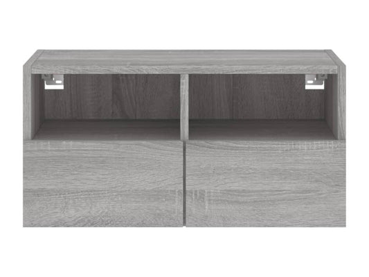 Meuble TV mural Vertchez gris 60x30x30 cm bois d'ingénierie