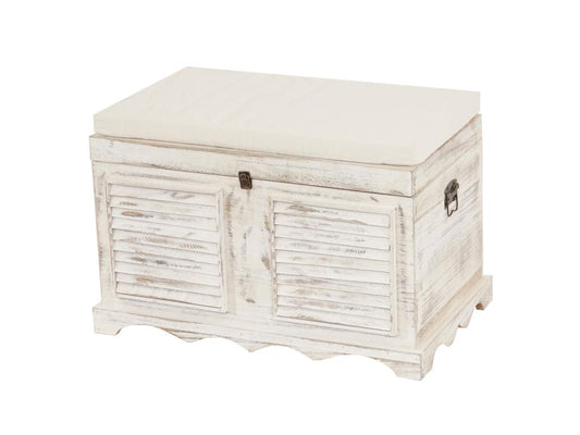 Coffre en bois H356 blanc