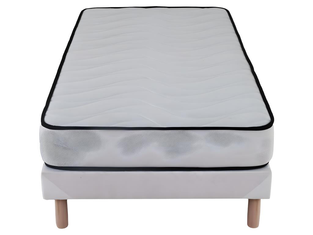 Ensemble Matelas mousse Confort - 90x190cm - mousse - 18 cm et Sommier blanc