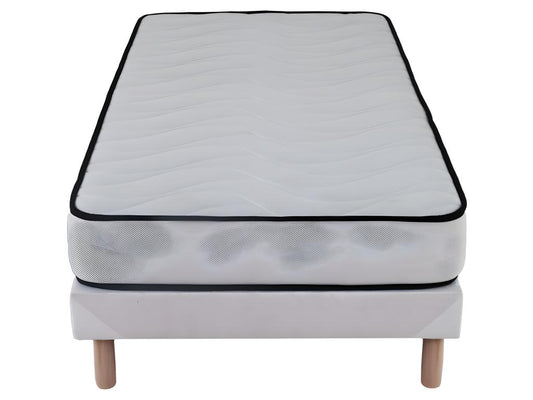 Ensemble Matelas mousse Confort - 90x190cm - mousse - 18 cm et Sommier blanc