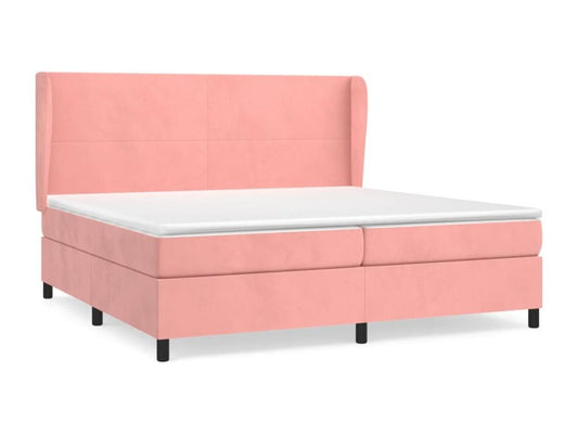 Lit à sommier tapissier avec matelas Rose 200x200 cm Velours