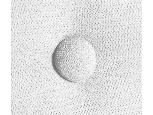 Vertchez Tête de lit en tissu Aqualine lisse avec Boutons 95x105cm avec pieds Lits 90 - Blanc