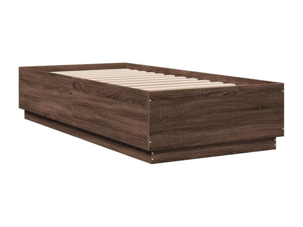 Cadre de lit sans matelas chêne marron 100x200 cm