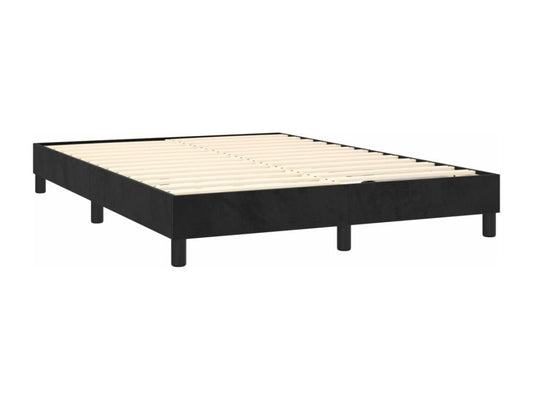 Sommier à Vertchez de lit avec matelas Noir 140x200 Velours